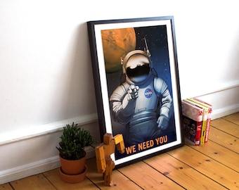 NASA Mars travel recruitment poster - We need you!