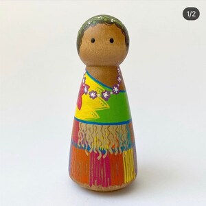 Multicultural Peg Doll Listing is for one doll image 6