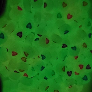 Glow in Dark Heart Beads, Multicolored Heart Plastic Round Beads, Acrylic round Beads, Size 7mm #501