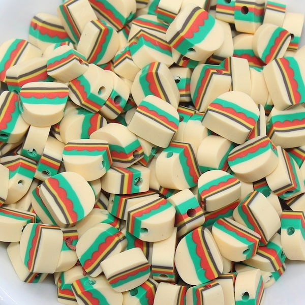 Hamburger Polymer Clay Beads, Kawaii Hamburger Beads, Fimo Cane Beads, Jewelry Beads, Beads for Bracelet #154