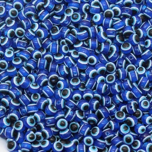4mm Eyeball Beads, Royal Blue Evil Eye Beads, Round Evil Eyeball Beads, Turkish Eye Beads, Greek Eye Beads, Acrylic Eyeball Beads #2371