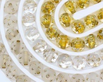 Gold Star Acrylic Beads, Frosted Round Bubblegum Chunky Loose Beads for Jewelry Making & Crafts, Size 8mm