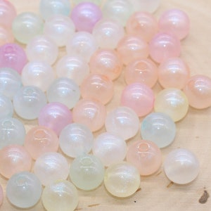 10 mm Mix Glitter Round Beads, Iridescent Acrylic Gumball Beads, Transparent Round Spacer Beads, Bubblegum Beads, Plastic Round Bead #2725