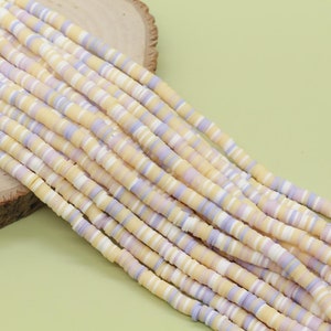 6mm Yellow Mix Heishi Beads, Multicolor Polymer Clay Disc Beads, African Disc Beads, Vinyl Heishi, Rainbow Heishi Beads, Full Strand #725