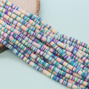 6mm Mix Heishi Beads, Multicolor Polymer Clay Disc Beads, African Disc Beads, Vinyl Heishi, Rainbow Heishi Beads, Full Strand #720