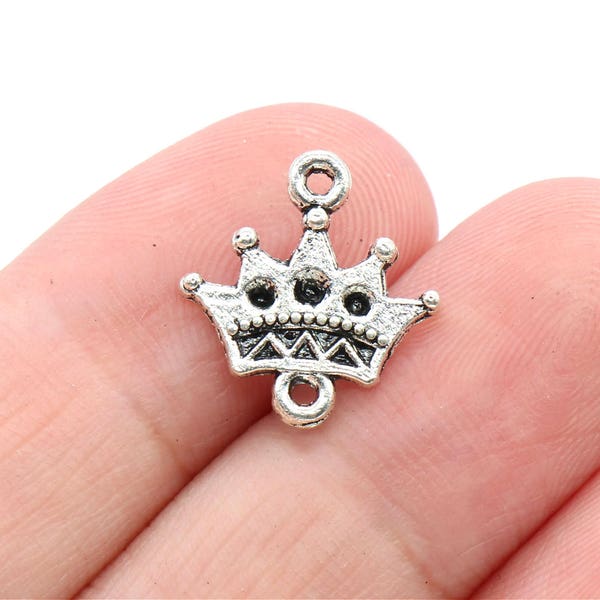 Bulk Lot Of 50 Antique Gold Tone Crown Charms - CA42