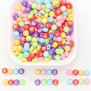 Pastel Letter Beads 7mm, Alphabet Beads for Bracelets, DIY Jewelry Making, Initial Necklaces, Name Beads for Crafts and Keychains