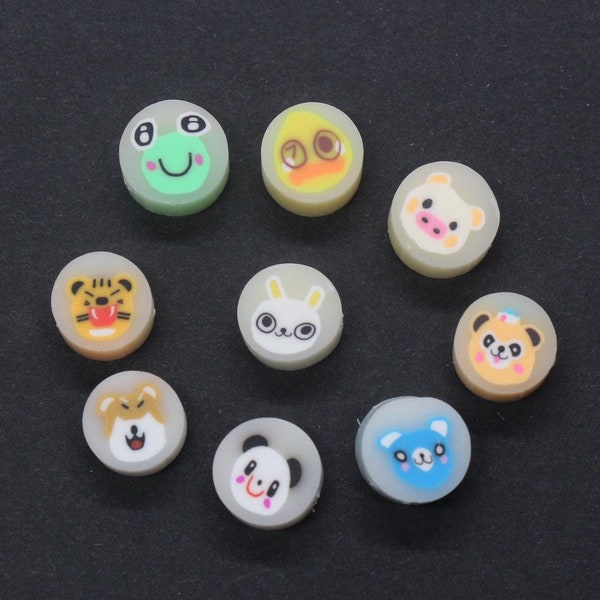 Animal Polymer Clay Beads, Frog, Panda, Duck, Bunny, Tiger, Dog, Pig Beads, Jewelry Beads