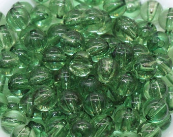 10mm Transparent Green Round Beads, Acrylic Gumball Beads, Green Round Beads, Bubblegum Beads, Plastic Chunky Bead #2401