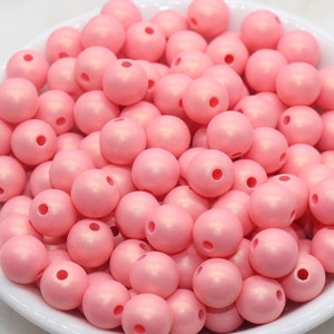 10mm Dark Peach Shimmer Gumball Beads, Round Acrylic Loose Beads, Bubblegum Beads, Chunky Beads, Gumball Beads, Smooth Plastic Beads #2813