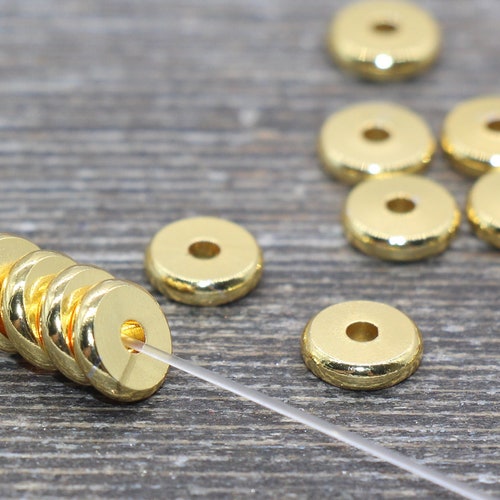 4mm 300pcs Gold Heishi Beads Gold Flat Disc Gold Spacer Etsy