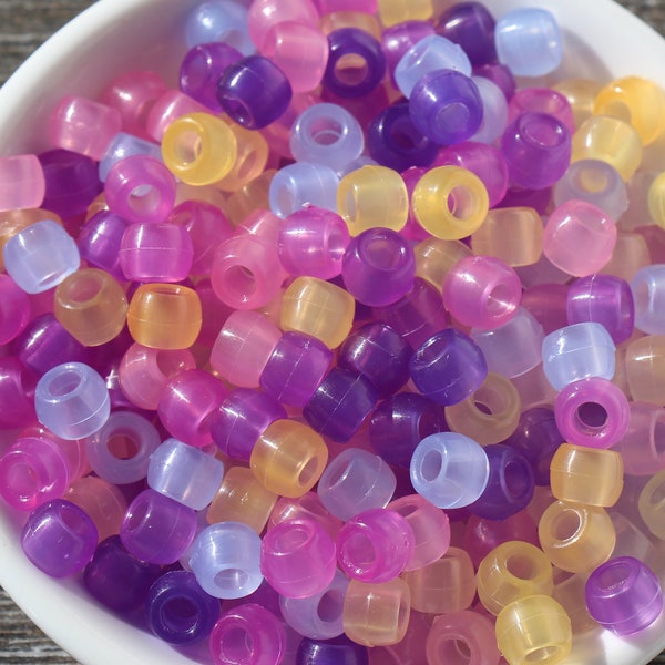 Color Changing Pony Beads, Magic UV Beads, Assorted Color Pony Beads, Acrylic Pony Beads #1306