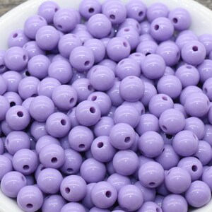 8mm Purple Gumball Beads, Round Acrylic Loose Beads, Bubblegum Beads, Chunky Beads, Bubble Gum Beads, Smooth Plastic Round Beads #1060