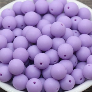 12mm Matte Lavender Round Beads, Frosted Purple Acrylic Round Gumball Beads, Bubblegum Beads, Chunky Beads, Plastic Round Bead, #2582
