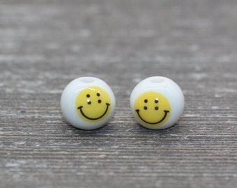 XDNHD 100/200PCS 10mm Perline di Argilla Polimerica Fatte a Mano con Faccina Sorridente di Frutta, Perline di Argilla Polimerica Colorate per la Creazione di Gioielli Fai da Te, attività per Bambini