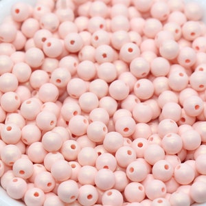 6mm Pink Shimmer Gumball Beads, Round Acrylic Loose Beads, Bubblegum Beads, Chunky Beads, Round Plastic Beads #524
