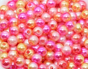8mm Mermaid Ombre Pearls Beads, Ombre Beads, Chunky Beads, Imitation Pearl Beads, Gumball Beads,  #214