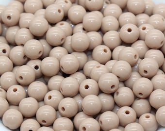 8mm Burlywood Brown Gumball Beads, Brown Round Acrylic Loose Beads, Bubblegum Beads, Chunky Beads, Bubblegum Beads, Smooth Round Beads #1379