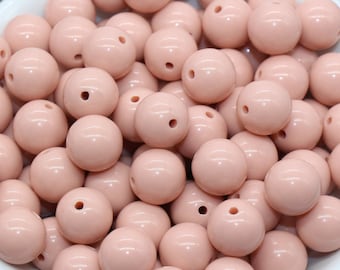 12mm Brown Orange Gumball Beads, Round Acrylic Loose Beads, Bubblegum Beads, Chunky Beads, Gumball Beads, Smooth Plastic Round Beads #1402