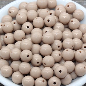 10mm Burlywood Brown Gumball Beads, Brown Round Acrylic Loose Beads, Bubblegum Beads, Chunky Beads, Bubblegum Beads, Smooth Round Beads#1380