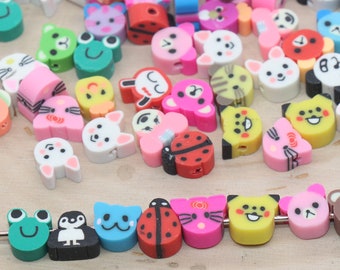 Mix Animal Polymer Clay Beads for Bracelets #422
