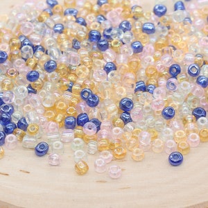 Mix Iridescent Glass Seed Beads, 4mm 6/0 Glass Seed Beads, Multicolor Seed Beads, Rocailles Beads, Beading Supplies, Bracelet Beads #2937