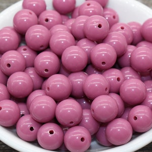 12mm Turkish Rose Gumball Beads, Round Acrylic Loose Beads, Bubblegum Beads, Chunky Beads, Smooth Plastic Round Beads #1370