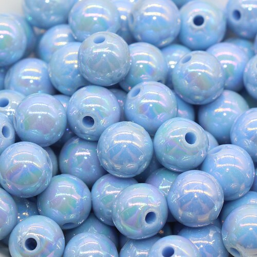 6mm White AB Round Beads Iridescent Acrylic Gumball Beads - Etsy