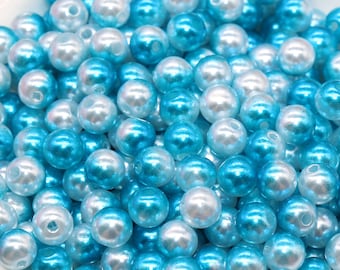 8mm Mermaid Ombre Pearls Beads, Ombre Beads, Chunky Beads, Imitation Pearl Beads, Gumball Beads, #537