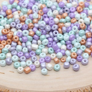 Mix Glass Seed Beads, 4mm 6/0 Glass Seed Beads, Mix Multicolor Seed Beads, Rocailles Beads, Beading Supplies, Bracelet Glass Beads #2945