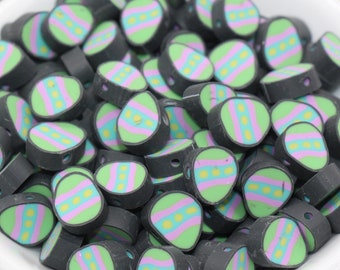 Egg Polymer Clay Beads, Cute Easter Egg Clay Beads, Jewelry Beads, Beads for Bracelet #81