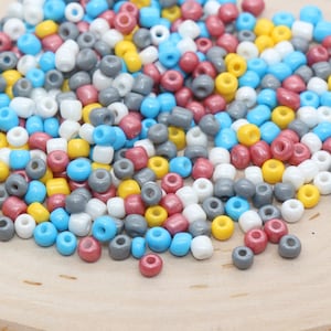 Mix Glass Seed Beads, 4mm 6/0 Glass Seed Beads, Mix Multicolor Seed Beads, Rocailles Beads, Beading Supplies, Bracelet Glass Beads #2946