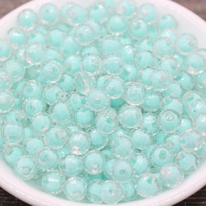 8mm Mint Green Faceted Round Beads, Mint Acrylic Round Gumball Beads, Bubblegum Beads, Plastic Faceted Round Bead #1720