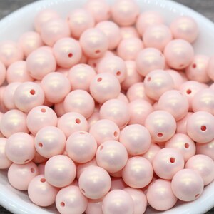 10mm Pink Shimmer Gumball Beads, Round Acrylic Loose Beads, Bubblegum Beads, Chunky Beads, Gumball Beads, Smooth Plastic Beads #1558