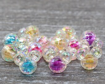Mouse Ear Beads, Iridescent AB Mouse Beads, Acrylic Mouse Beads, Mixed Color Mouse Beads, #305