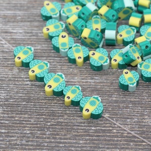 Fish Polymer Clay Beads, Fish Clay Beads, Fish Fimo Cane Beads  #90