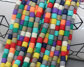 Perline di argilla polimerica grossa con colonna larga 6 mm, perline distanziatrici Heishi multicolori, perline di tubo di argilla, perline a barile, perline Heishi #320