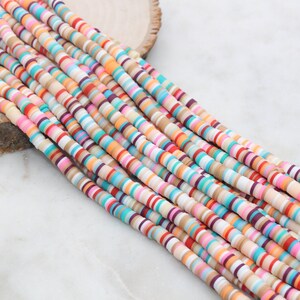 6mm Multicolor Heishi Beads, Rainbow Mix Polymer Clay Disc Beads, African Disc Beads, Vinyl Heishi, Jewelry Making Beads, Full Strand #520