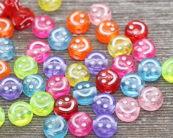 25 Acrylic Resin Plastic Pink Shaped Smiley Beads 10mm