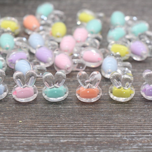 Mix Bunny Beads, Multicolor Bunny Beads, Chunky Acrylic Beads, Bracelet Making Jewelry Finding #1898