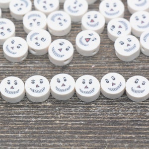 Halloween Creepy Smiling Face Polymer Clay Beads, Halloween Clay Beads,  Jewelry Beads, Bead for Bracelet  #127