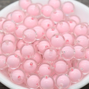 12mm Pink Round Beads, Pink Acrylic Round Gumball Beads, Bubblegum Beads, Chunky Beads, Plastic Round Bead #1929