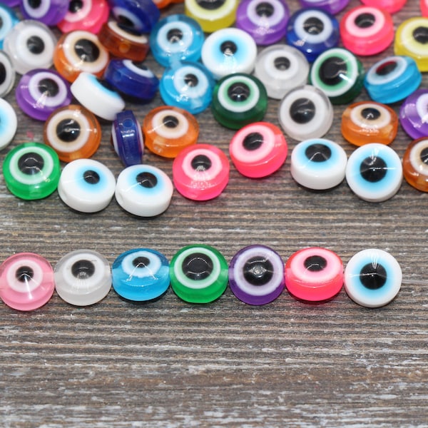 10mm Eyeball Beads, Mix Evil Eyeball Beads, Turkish Eye Beads, Greek Eye Beads, Multicolor Acrylic Eyeball Beads #1890