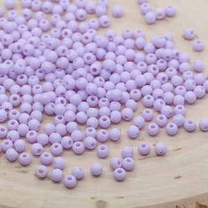 4mm Lilac Round Beads, Purple Acrylic Gumball Beads, Round Spacer Beads, Bubblegum Beads, Plastic Round Smooth Bead, Bracelet Beads #138