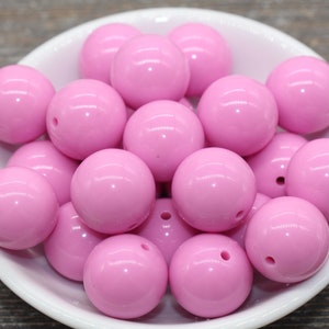 20mm Pink Gumball Beads, Round Acrylic Loose Beads, Bubblegum Chunky Beads, Solid Plastic Beads for Jewelry Making, DIY Crafts #1682