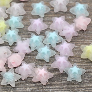 Large Star Beads, Multicolor Star Beads, Rainbow Acrylic Star Beads, Plastic Colorful Star Beads #1745