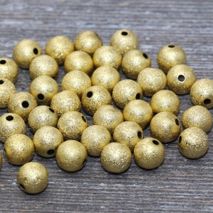 8mm Stardust Beads, Wrinkle Gumball Beads, Gold Round Acrylic Loose Beads, Bubblegum Beads, Chunky Beads, Bubble Gum Beads, #894