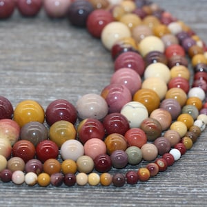 Mookaite Beads, Round Gemstone Loose Beads, Jewelry Making Bracelet Beads, Size 4mm 6mm 8mm 10mm, 15.5&#39;&#39; Strand, #156
