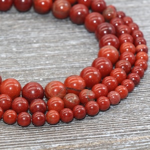 Red Jasper Beads, Res Stone Loose Beads, Red Gemstone Round Beads, Size 4mm 6mm 8mm 10mm, Full Strand 15 inch, #92
