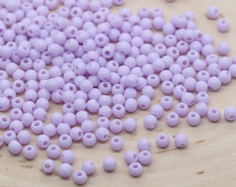4mm Lilac Round Beads, Purple Acrylic Gumball Beads, Round Spacer Beads, Bubblegum Beads, Plastic Round Smooth Bead, Bracelet Beads #138